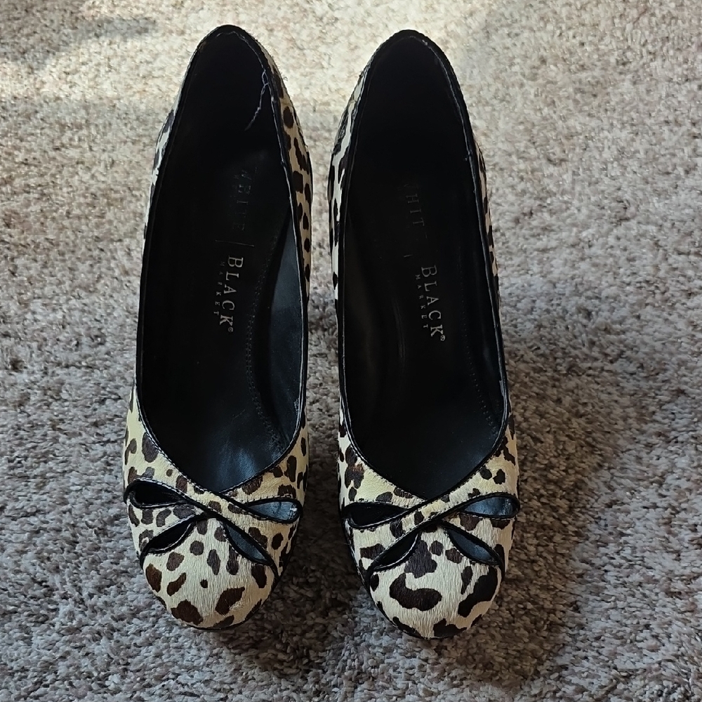 White House Black Market Animal Print Heels.